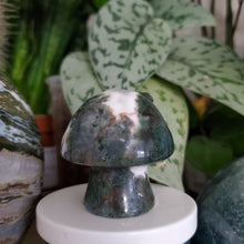 Load image into Gallery viewer, Moss Agate Mushroom House