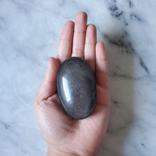 Load image into Gallery viewer, Silver Obsidian Palm Stone