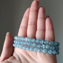 Load image into Gallery viewer, Aquamarine bracelet mini beads