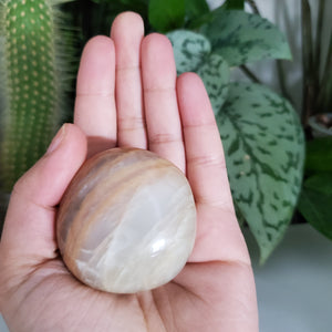 Peach Moonstone Palm Stone (A)