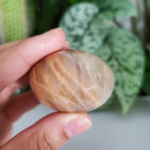 Peach Moonstone Palm Stone (A)