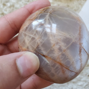 Peach Moonstone Palm Stone