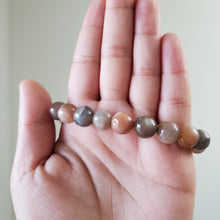 Load image into Gallery viewer, Black x Peach Moonstone Bracelet
