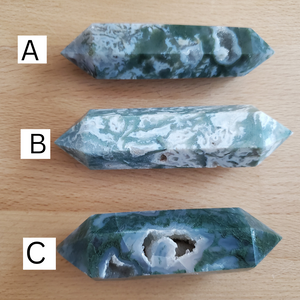 Moss Agate Double Point