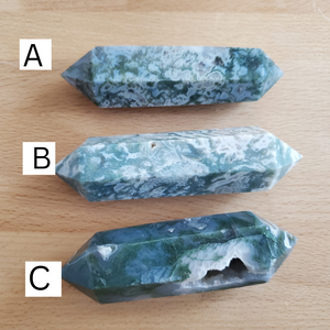 Moss Agate Double Point