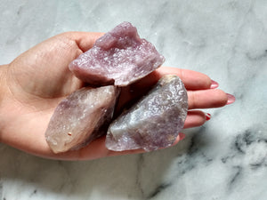 Lavender Rose Quartz Raw Stone